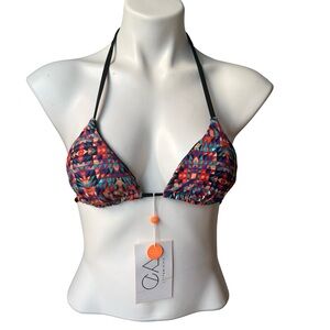 NWT Revolve CA BY VITAMIN A Alexa Reversible Triangle Top Kaleidoscope, Sz S/ 6